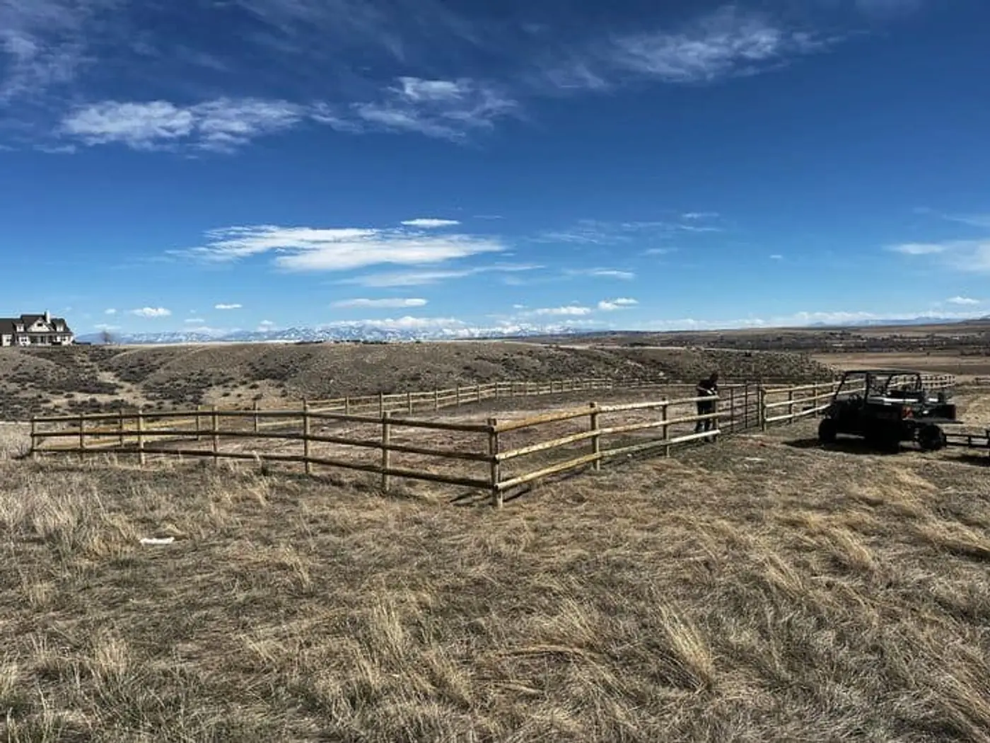 Ranch style fencing near Bozeman, Montana