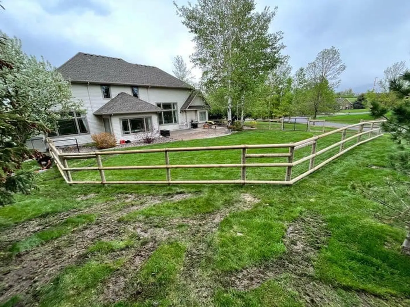 Welded oil pipe fence on a Montana ranch