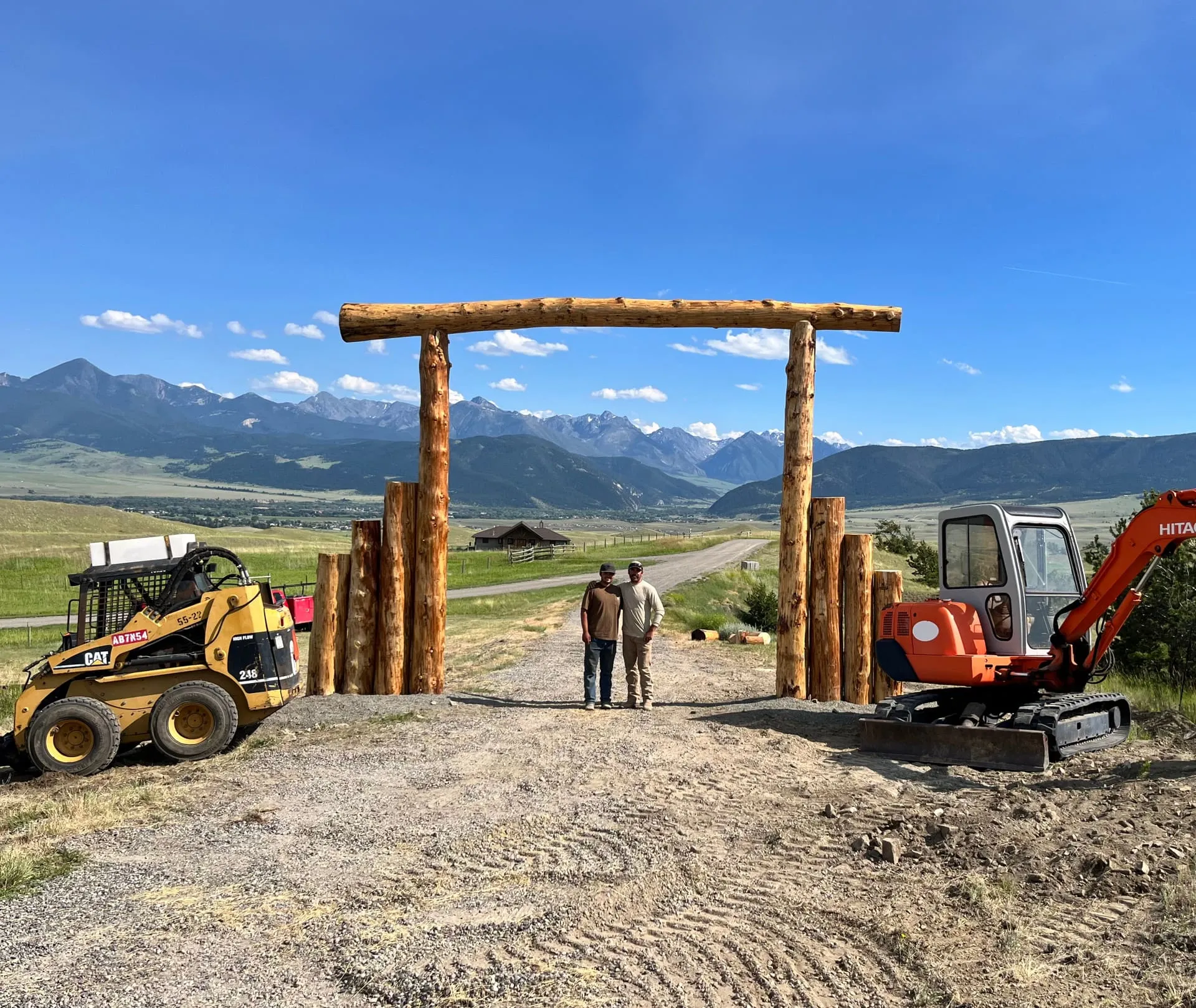 Log archway ranch entrance in Montana