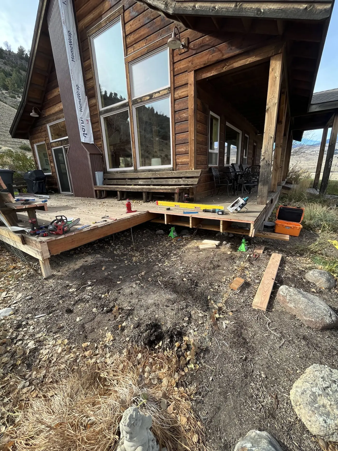 Completed deck and hot tub area