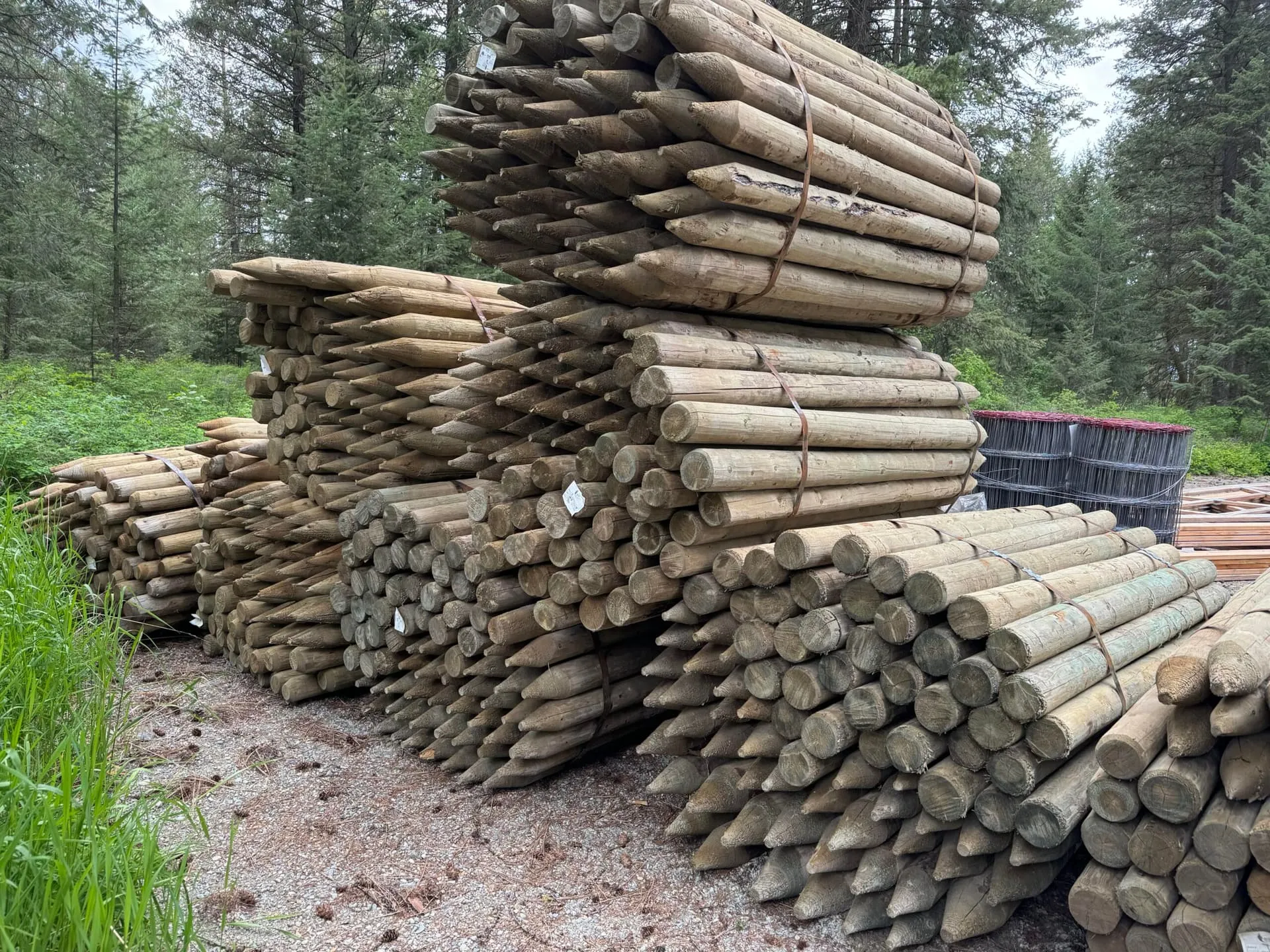 Fence construction showing corner and line posts on a Montana property