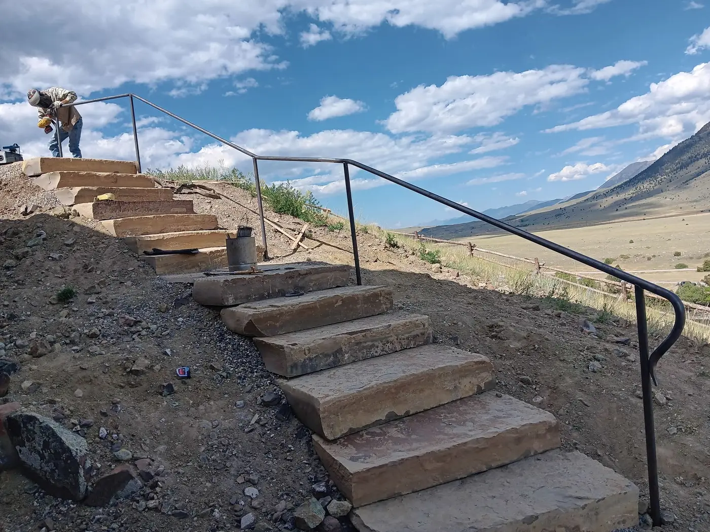 Stone and paver work on a Montana property