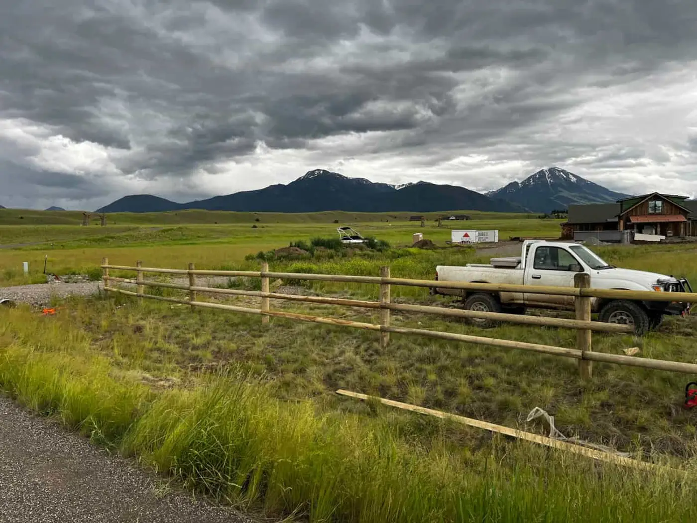 Wire fencing on open Montana rangeland