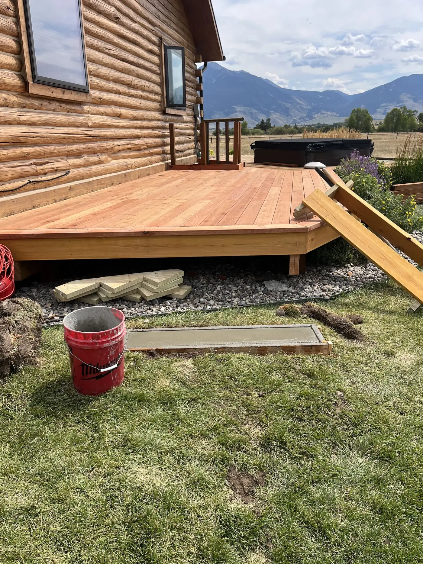 Custom deck built on a Montana property