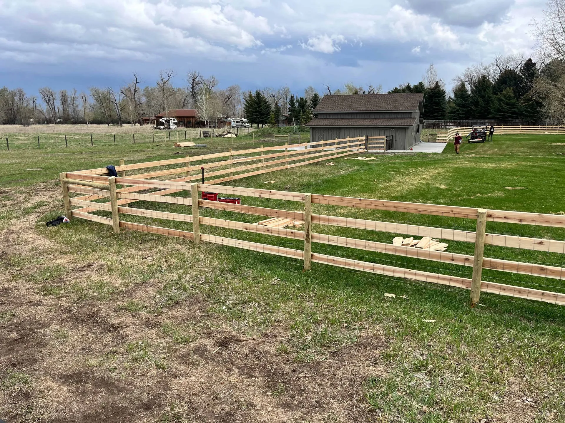 Ranch board fence in Paradise Valley, Montana