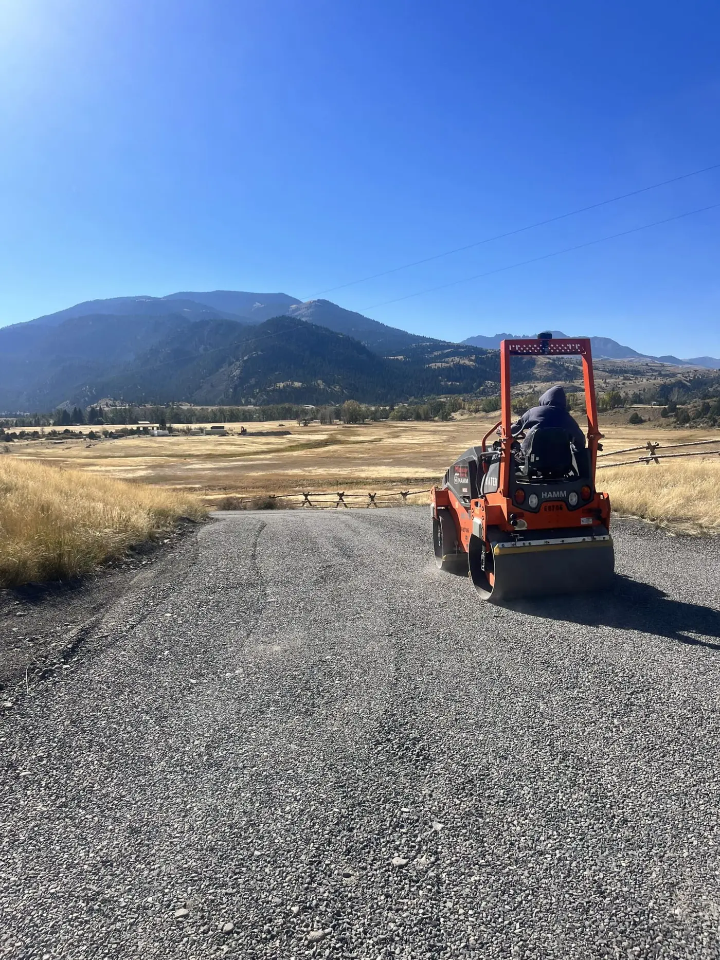 Ranch road construction and grading work in Montana