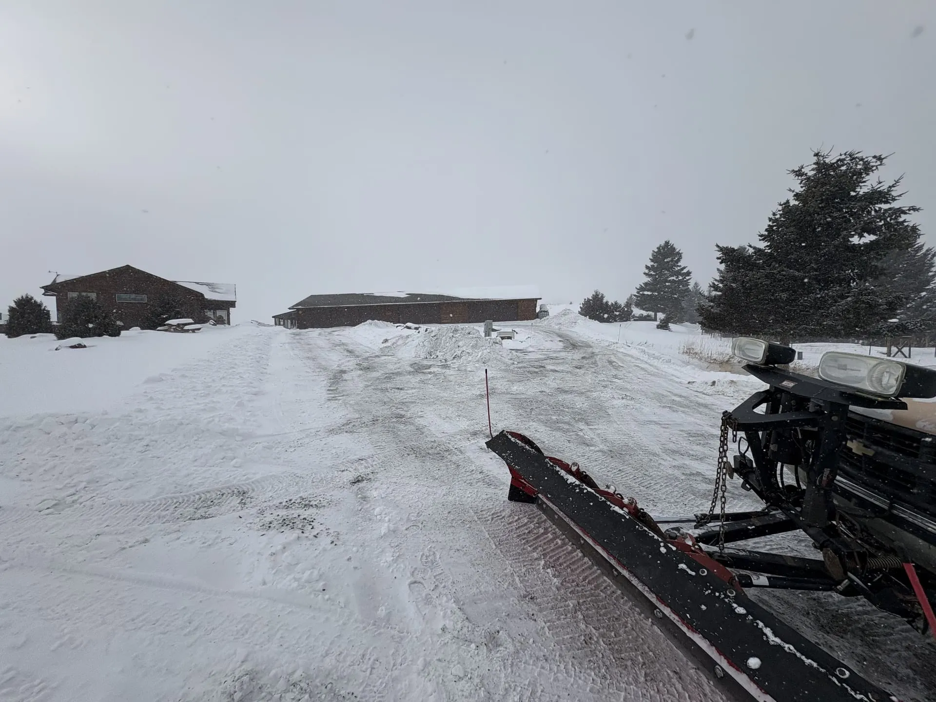 Snow accumulation on a Montana property