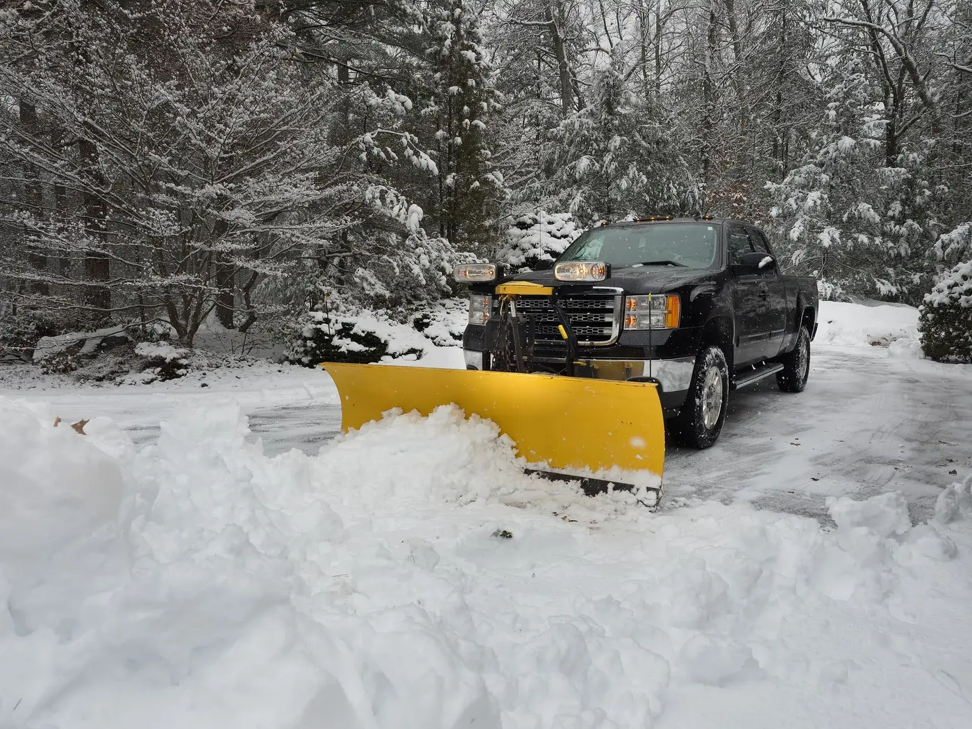 Snow removal equipment clearing a road in Emigrant, Montana