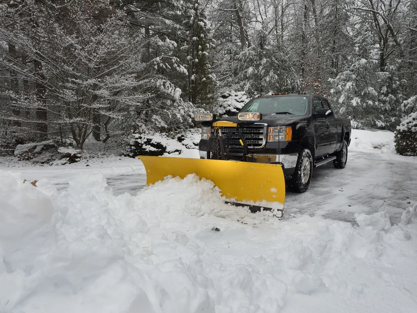 Snow removal equipment clearing a road in Emigrant, Montana