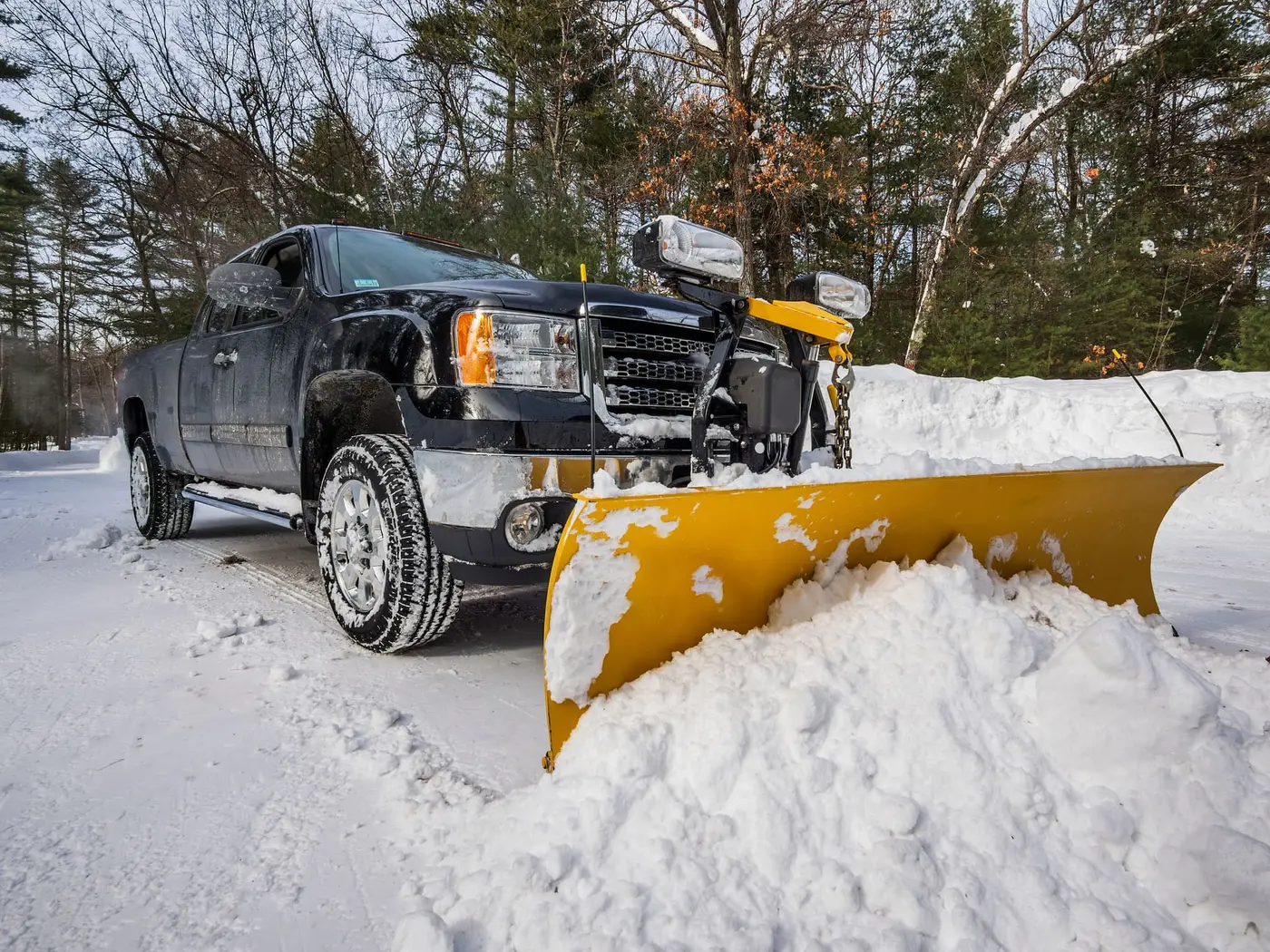 Snow plowing in Paradise Valley near Pray, Montana