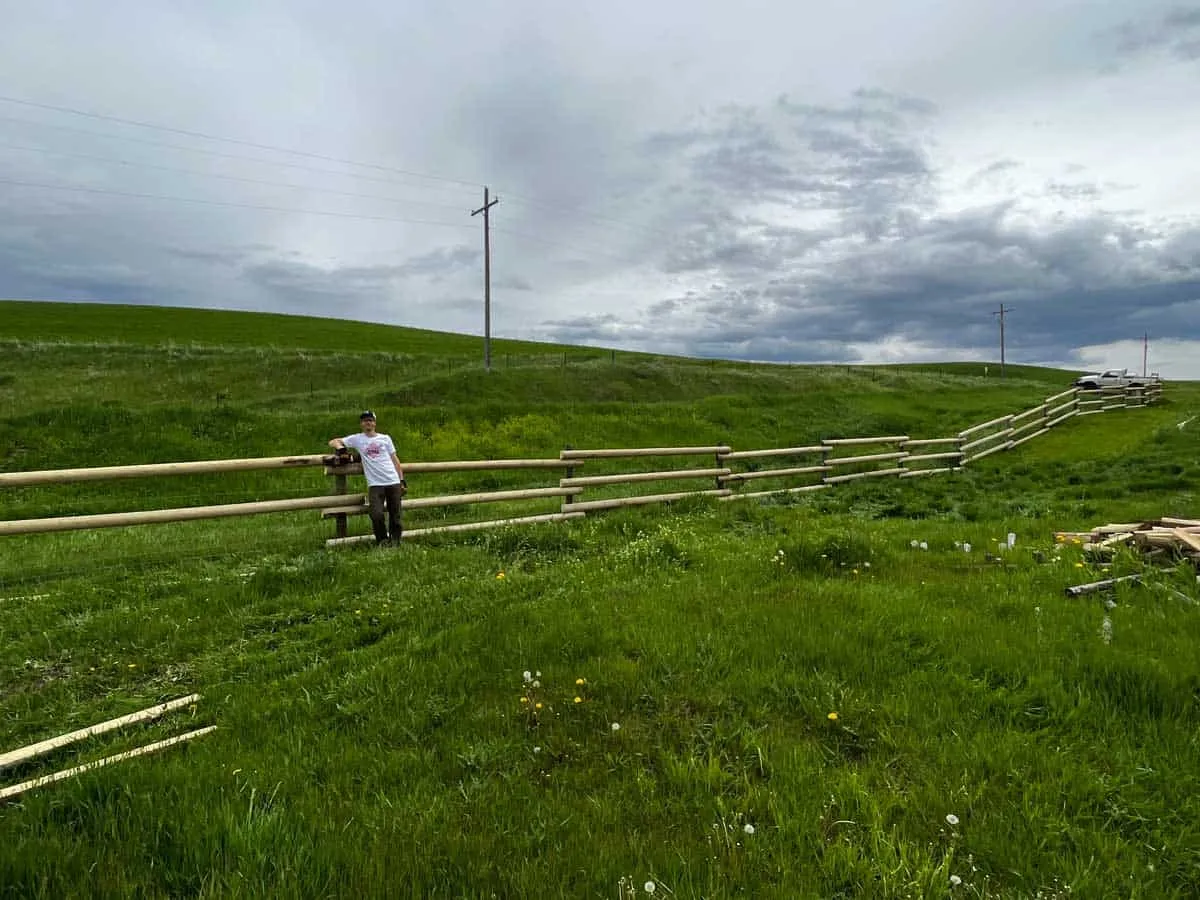 Classic split rail fence on a Montana property